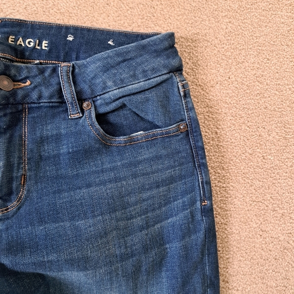 American Eagle Jeans Women's Size 8 Curvy Kick Boot Blue Denim - Picture 4 of 11